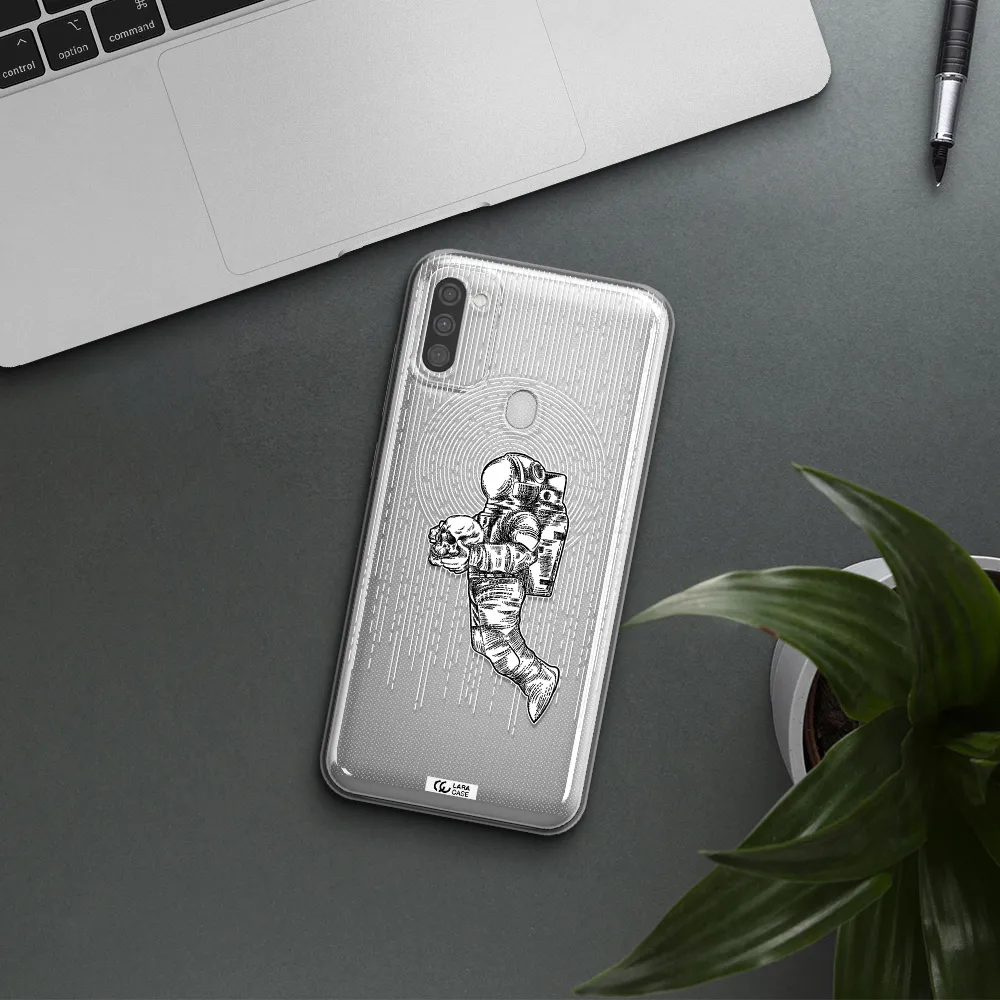 Astronaut Holding A Skull Samsung M11 Clear TPU Case