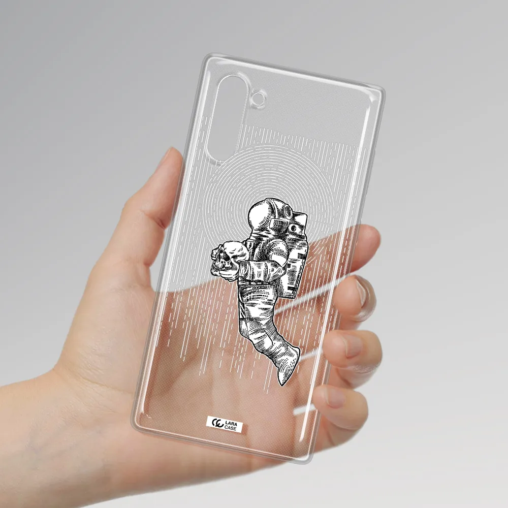 Astronaut Holding A Skull Samsung Note 10 Clear TPU Case