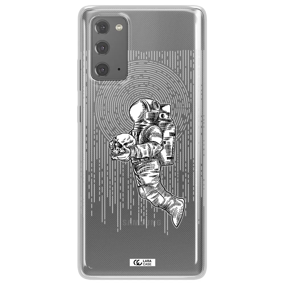 Astronaut Holding A Skull Samsung Note 20 Clear TPU Case