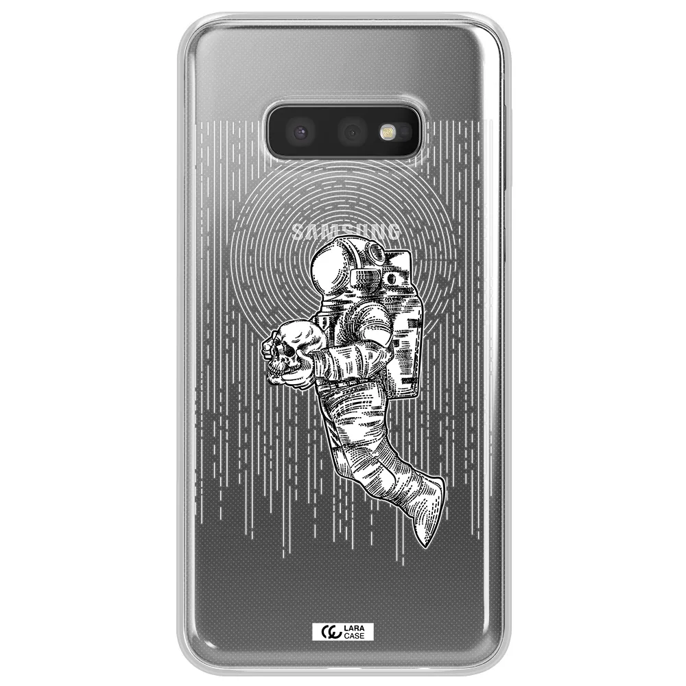 Astronaut Holding A Skull Samsung S10e Clear TPU Case