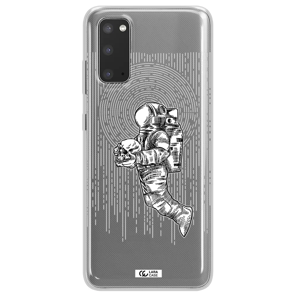 Astronaut Holding A Skull Samsung S20 Clear TPU Case