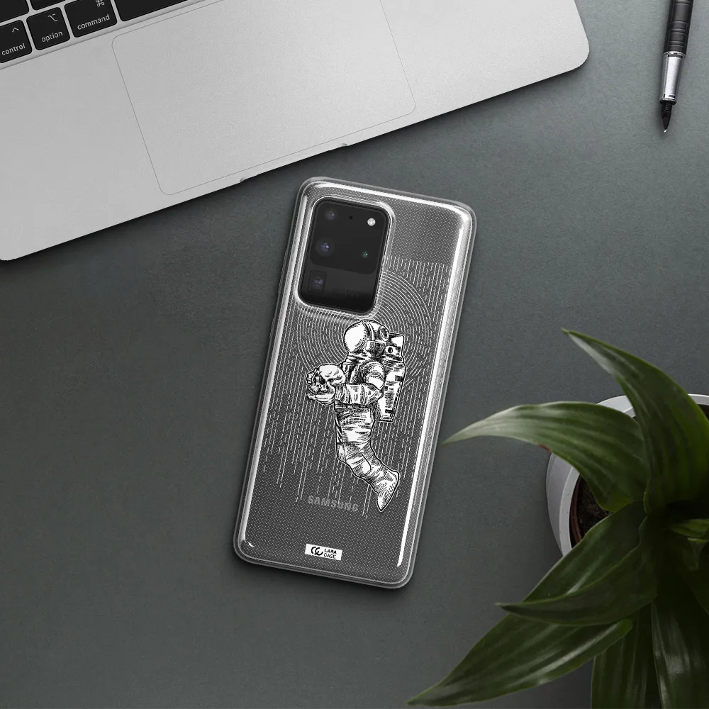 Astronaut Holding A Skull Samsung S20 Ultra Clear TPU Case