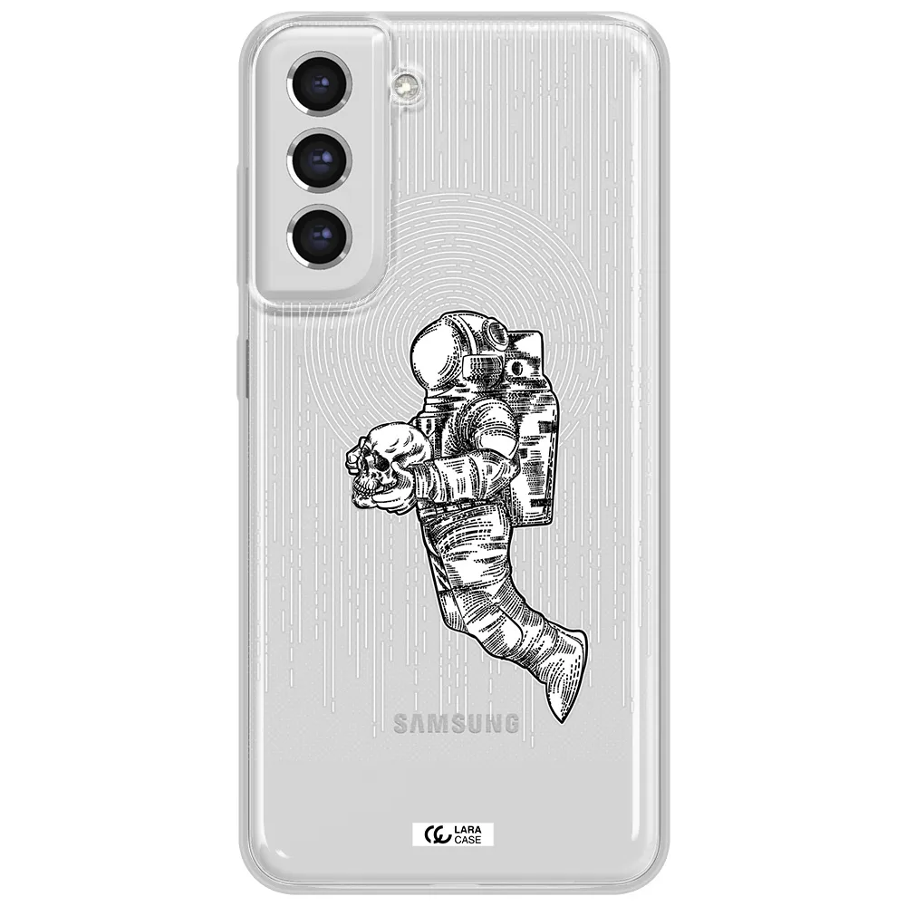 Astronaut Holding A Skull Samsung S21 Fe Clear Tpu Case