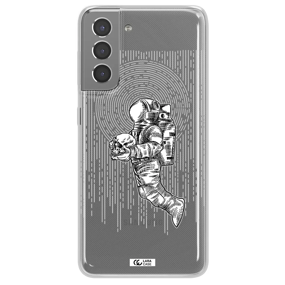 Astronaut Holding A Skull Samsung S21 Plus Clear TPU Case
