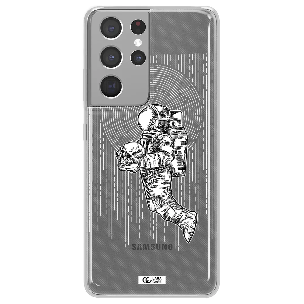 Astronaut Holding A Skull Samsung S21 Ultra Clear TPU Case