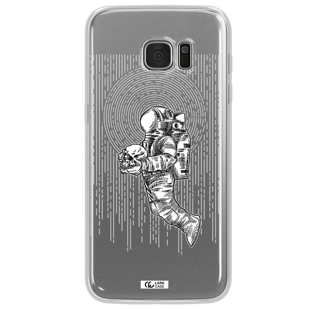 Astronaut Holding A Skull Samsung S7 Edge Clear TPU Case