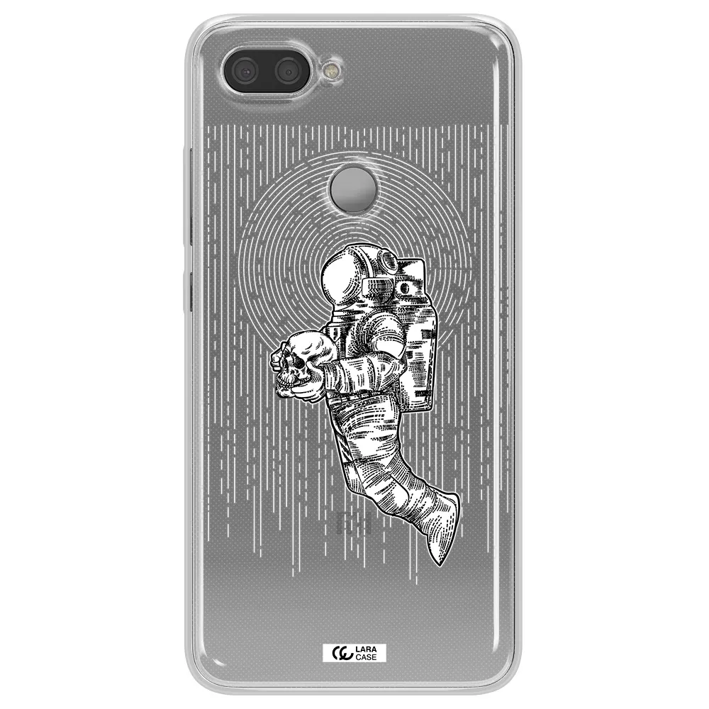 Astronaut Holding A Skull Xiaomi Mi 8 Lite Clear TPU Case