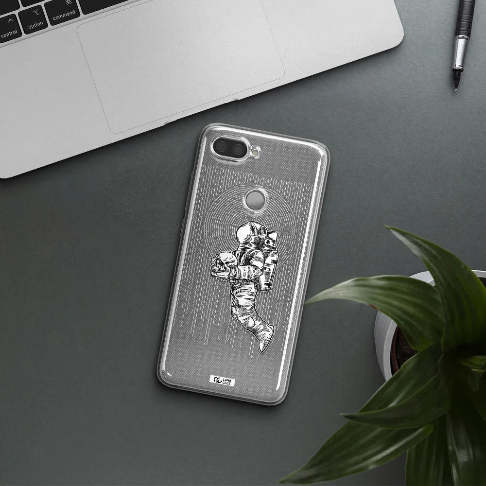 Astronaut Holding A Skull Xiaomi Mi 8 Lite Clear TPU Case