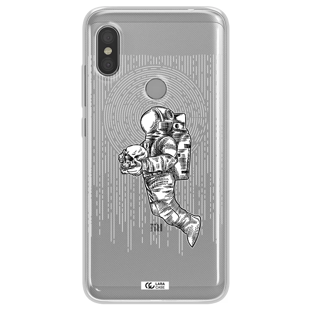 Astronaut Holding A Skull Xiaomi Redmi Note 6 Pro Clear TPU Case