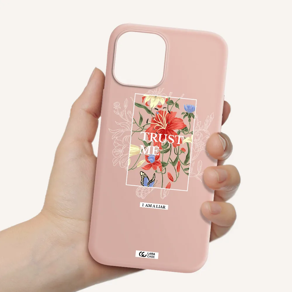 Trust Me Apple iPhone 12 pro max Silicone pastel pink Case