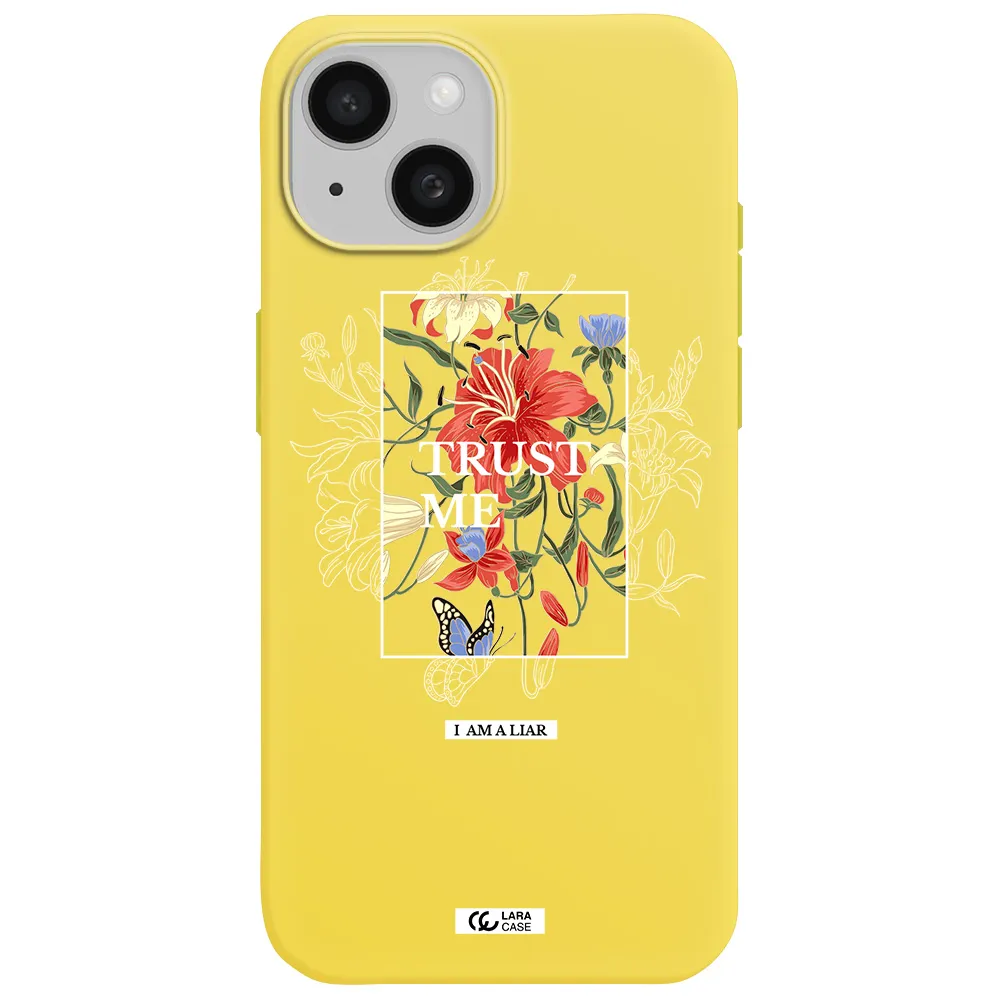 Trust Me Apple iPhone 15 Silicone canary yellow Case