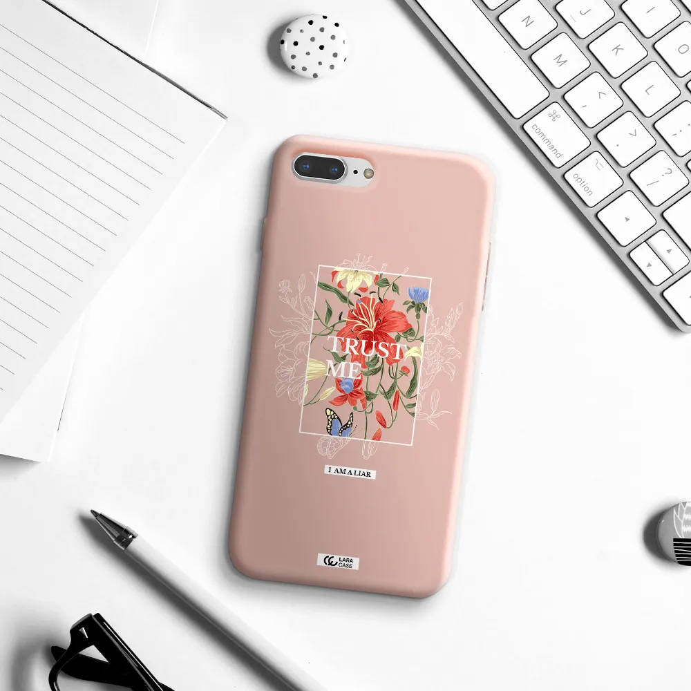Trust Me Apple iPhone 8 plus Silicone pastel pink Case