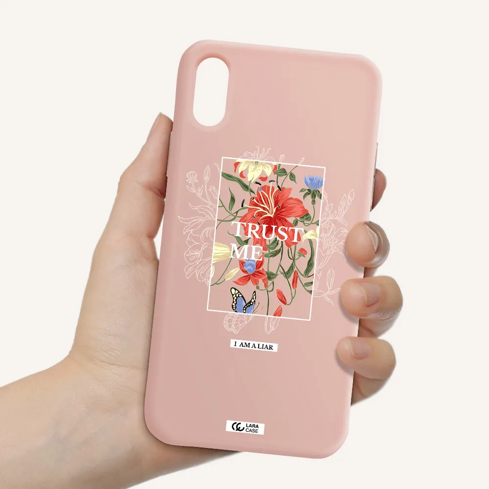 Trust Me Apple iPhone X Silicone pastel pink Case