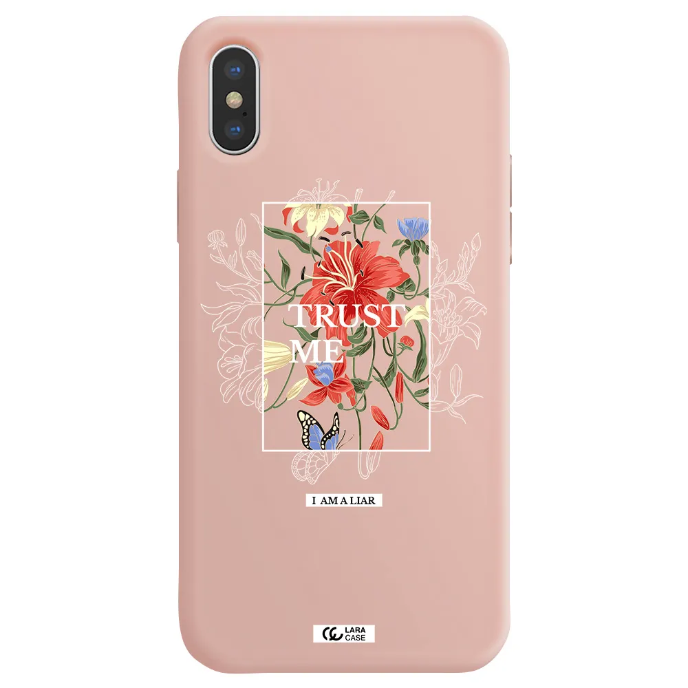 Trust Me Apple iPhone XS Silicone pastel pink Case
