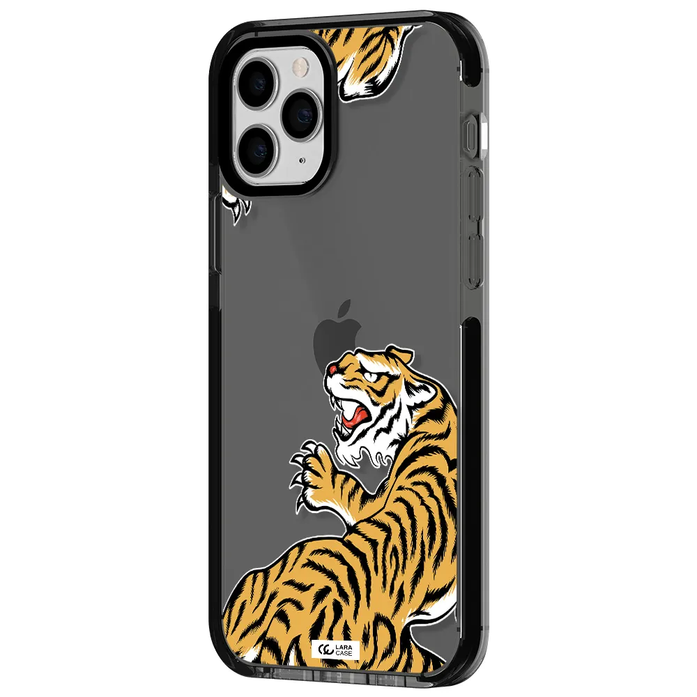 Chinese Tiger Apple iPhone 11 pro max impact Smoke Black Case