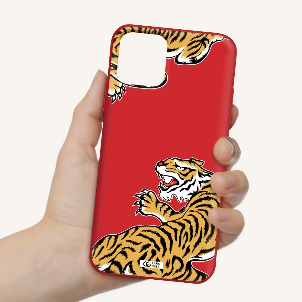 Chinese Tiger Apple iPhone 11 pro max Silicone Imperial Red Case