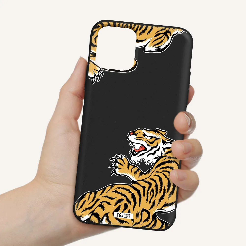 Chinese Tiger Apple iPhone 11 pro Silicone black Case
