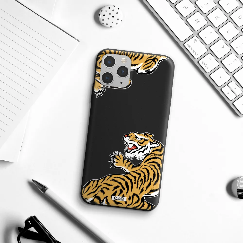 Chinese Tiger Apple iPhone 11 pro Silicone black Case
