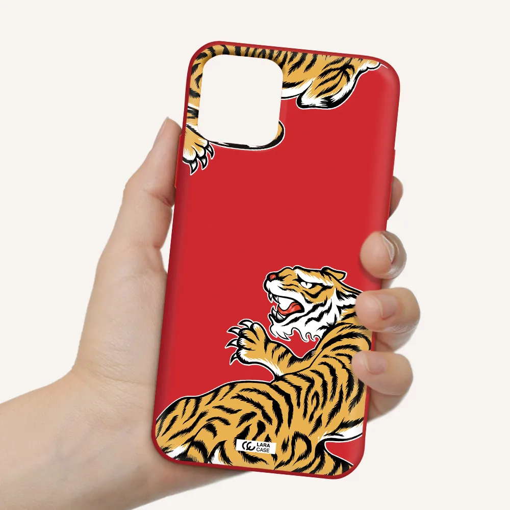 Chinese Tiger Apple iPhone 11 pro Silicone Imperial Red Case