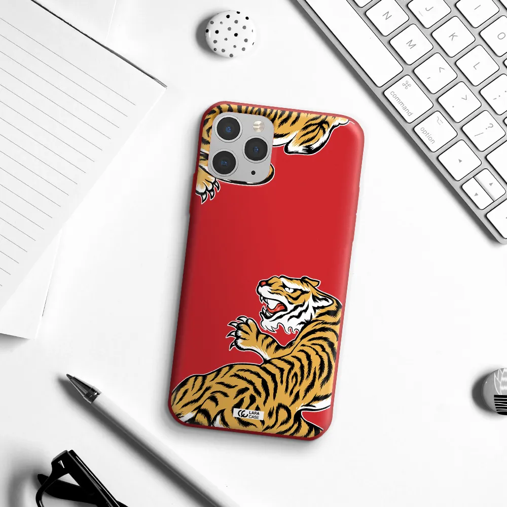 Chinese Tiger Apple iPhone 11 pro Silicone Imperial Red Case