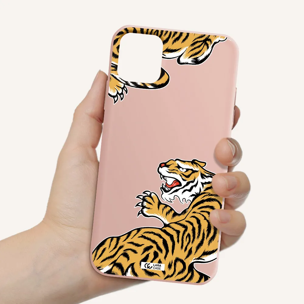 Chinese Tiger Apple iPhone 11 Silicone pastel pink Case