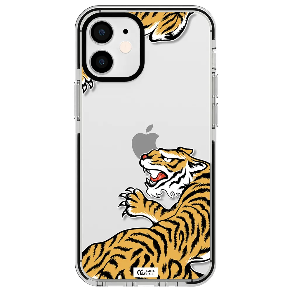 Chinese Tiger Apple iPhone 12 mini impact black border Case