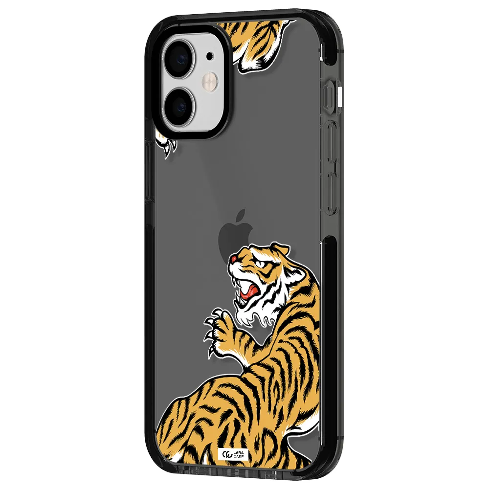 Chinese Tiger Apple iPhone 12 mini impact Smoke Black Case