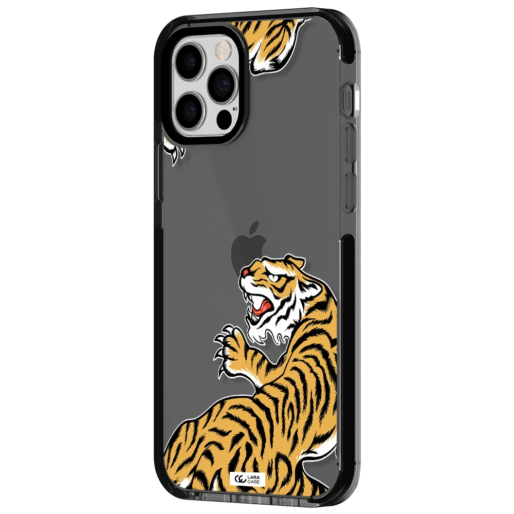Chinese Tiger Apple iPhone 12 pro impact Smoke Black Case