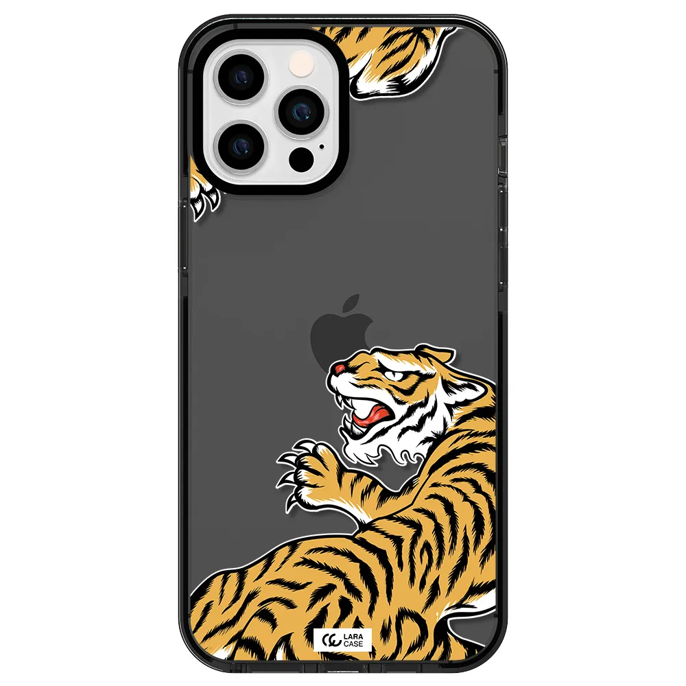 Chinese Tiger Apple iPhone 12 pro max impact Smoke Black Case