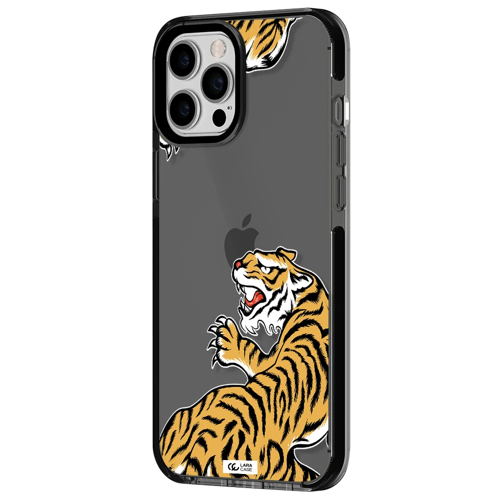 Chinese Tiger Apple iPhone 12 pro max impact Smoke Black Case