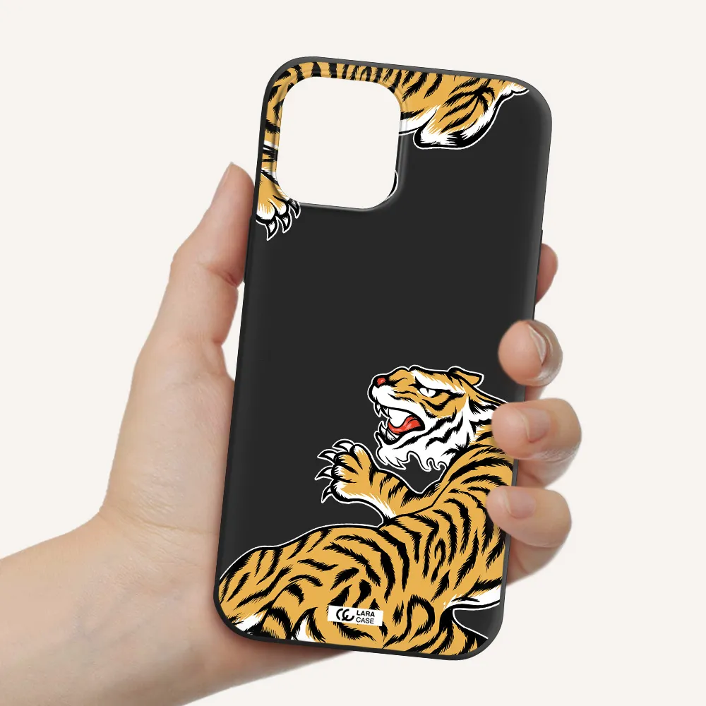 Chinese Tiger Apple iPhone 12 pro max Silicone black Case
