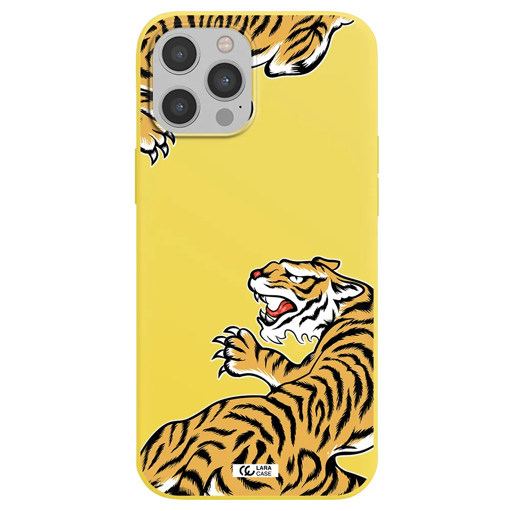 Chinese Tiger Apple iPhone 12 pro max Silicone canary yellow Case