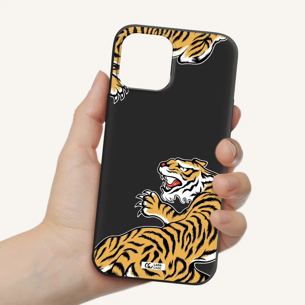 Chinese Tiger Apple iPhone 12 pro Silicone black Case