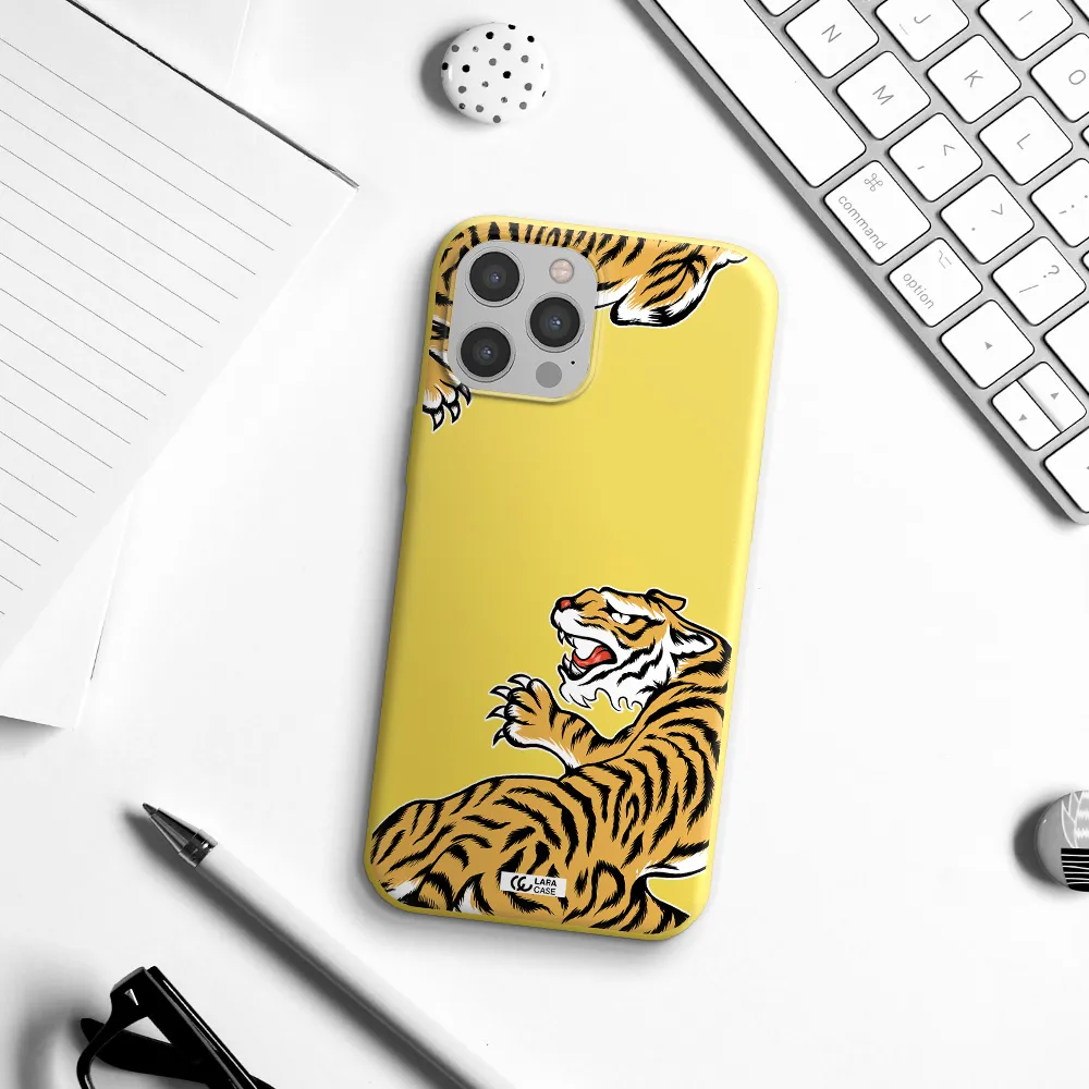 Chinese Tiger Apple iPhone 12 pro Silicone canary yellow Case