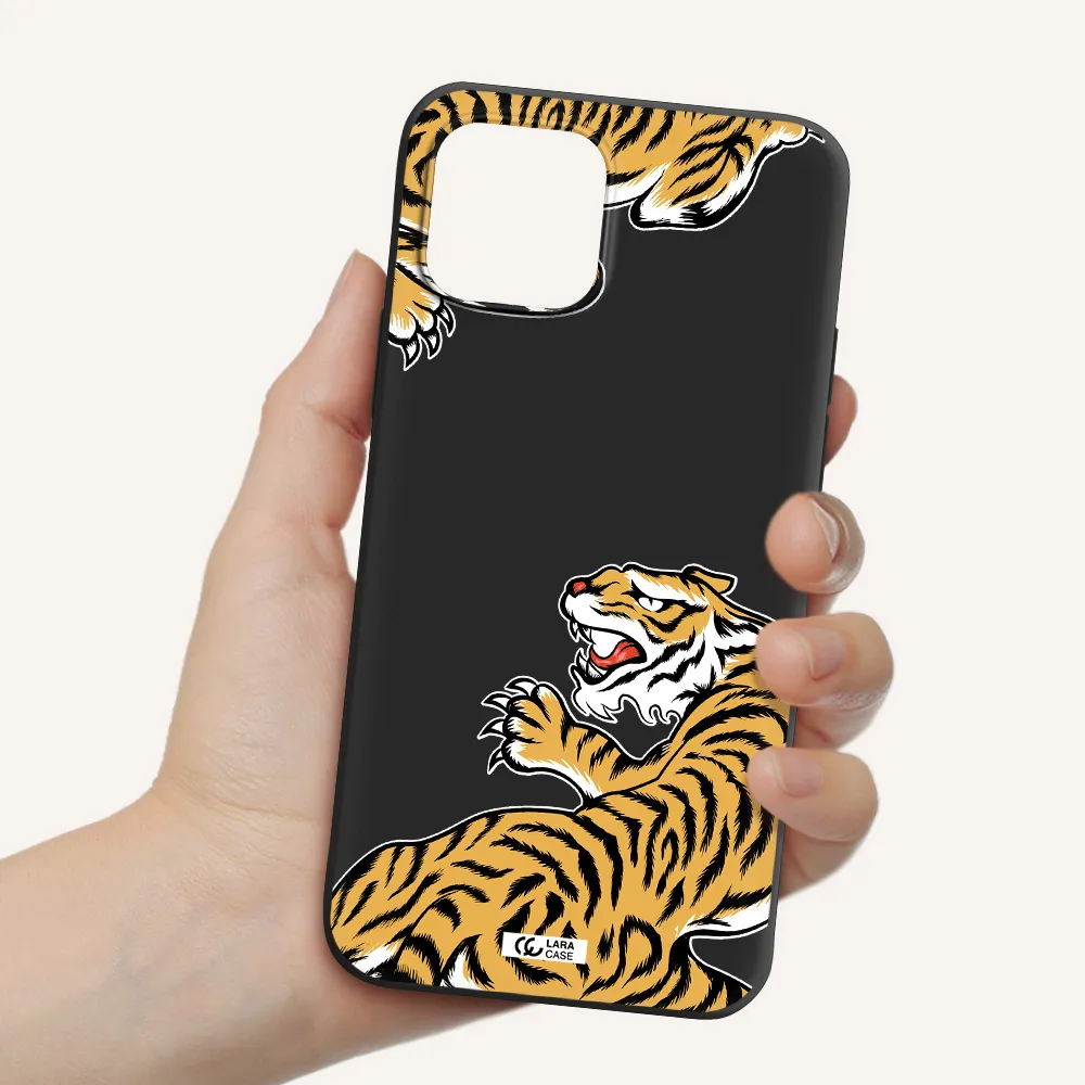 Chinese Tiger Apple iPhone 12 Silicone black Case