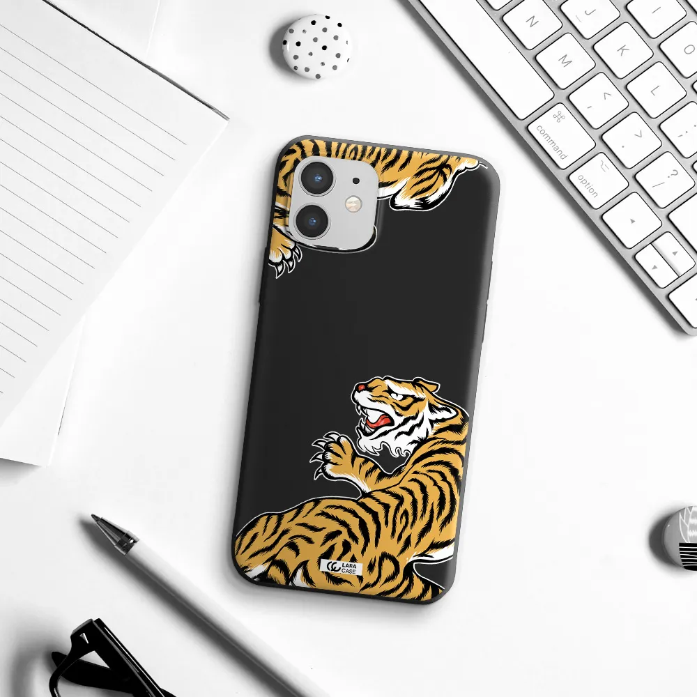 Chinese Tiger Apple iPhone 12 Silicone black Case