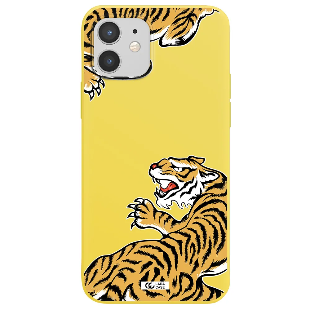 Chinese Tiger Apple iPhone 12 Silicone canary yellow Case