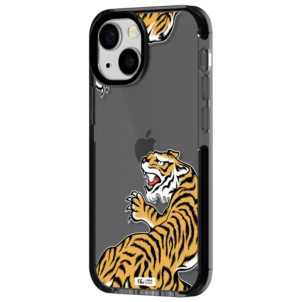 Chinese Tiger Apple iPhone 13 mini impact Smoke Black Case