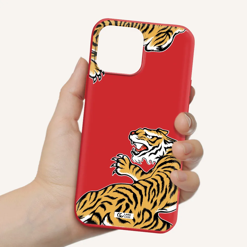 Chinese Tiger Apple iPhone 13 Pro Max Silicone Imperial Red Case
