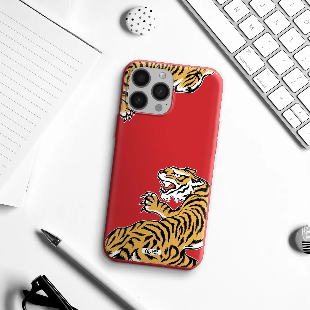 Chinese Tiger Apple iPhone 13 Pro Max Silicone Imperial Red Case