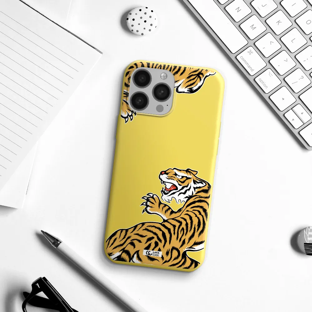 Chinese Tiger Apple iPhone 13 Pro Silicone canary yellow Case
