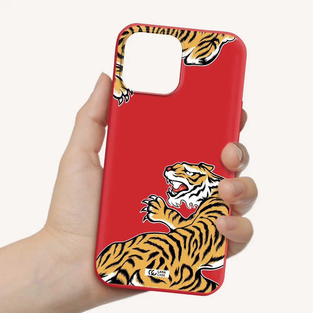 Chinese Tiger Apple iPhone 13 Pro Silicone Imperial Red Case