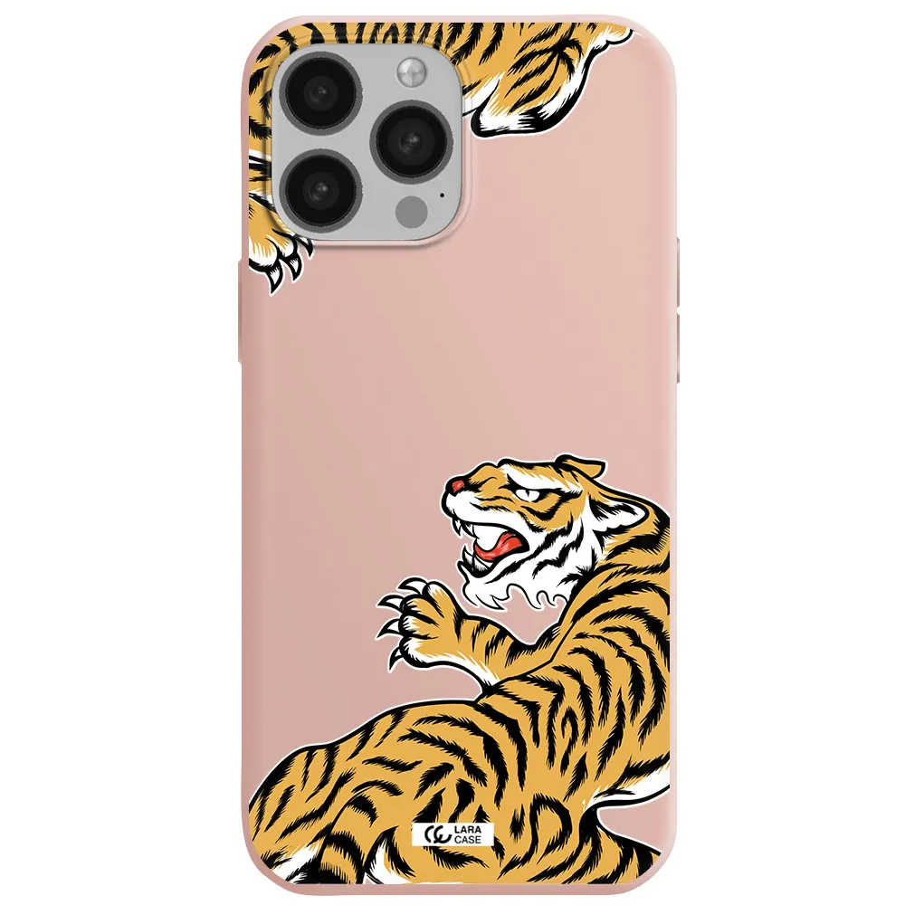 Chinese Tiger Apple iPhone 13 Pro Silicone pastel pink Case