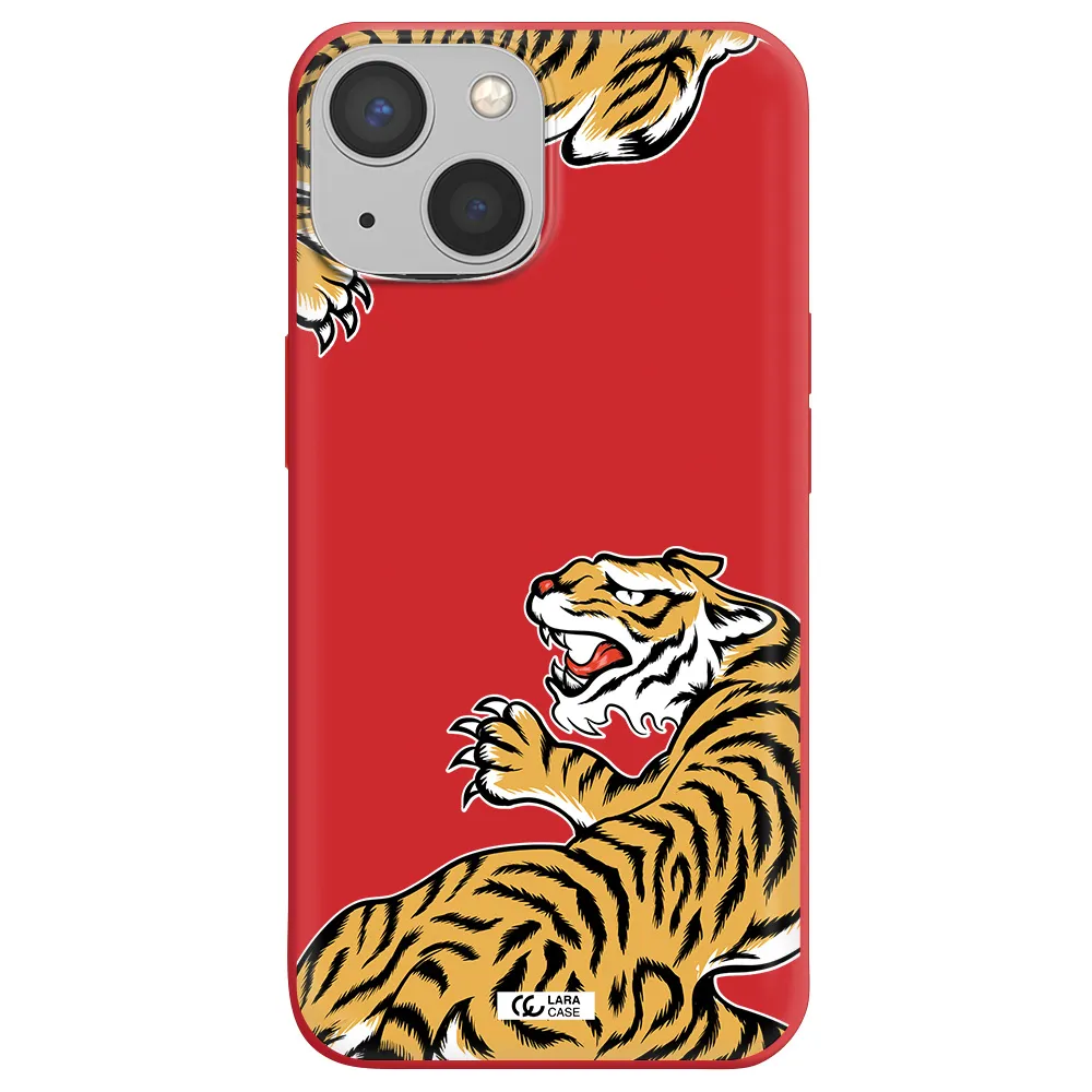 Chinese Tiger Apple iPhone 13 Silicone Imperial Red Case