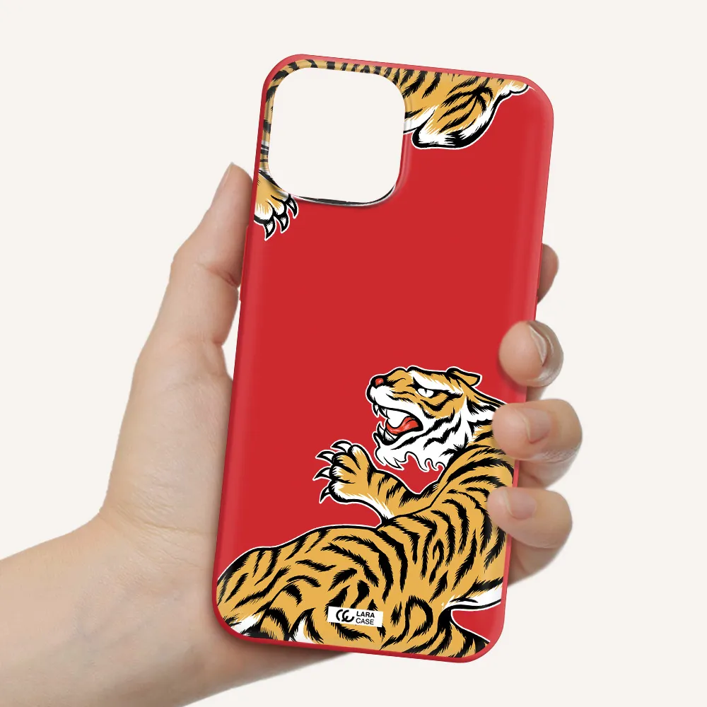 Chinese Tiger Apple iPhone 13 Silicone Imperial Red Case