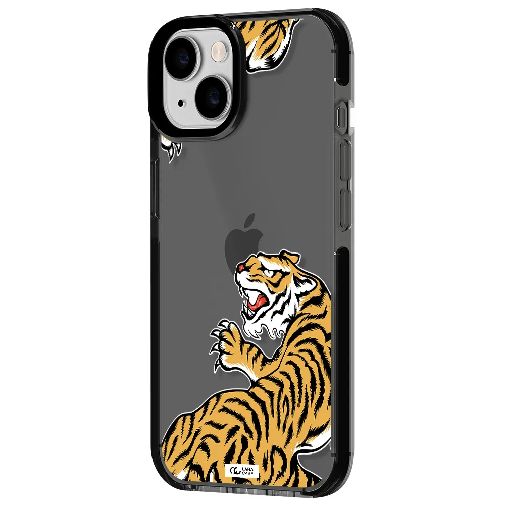 Chinese Tiger Apple iPhone 14 impact Smoke Black Case