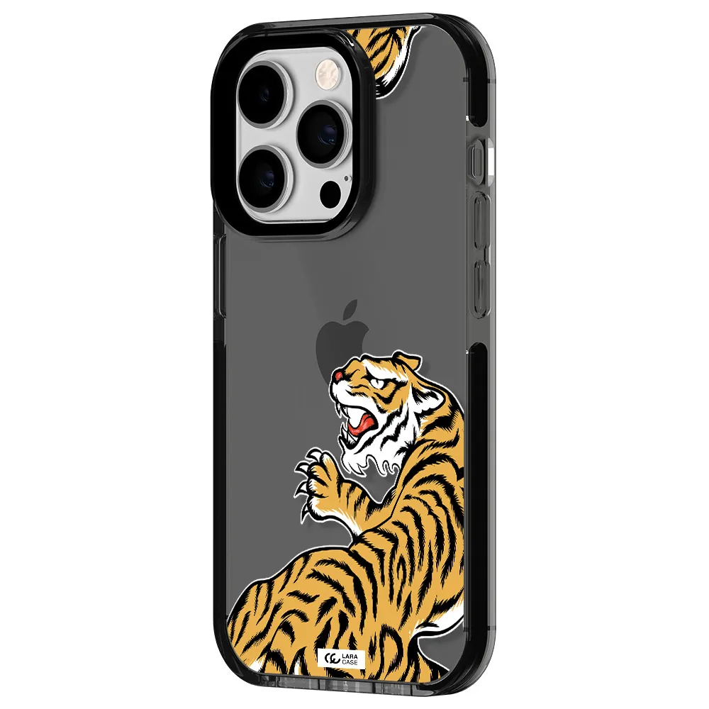 Chinese Tiger Apple iPhone 14 pro impact Smoke Black Case