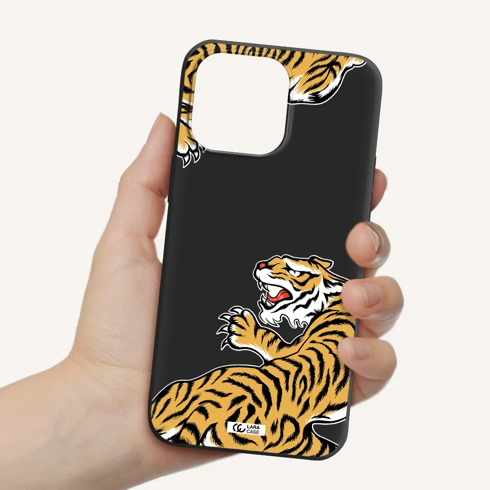 Chinese Tiger Apple iPhone 14 pro max Silicone black Case