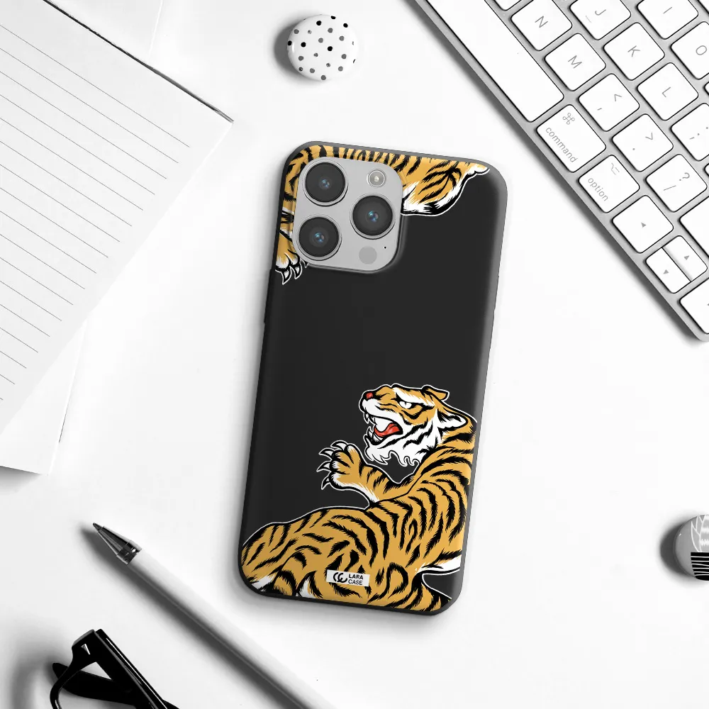 Chinese Tiger Apple iPhone 14 pro Silicone black Case
