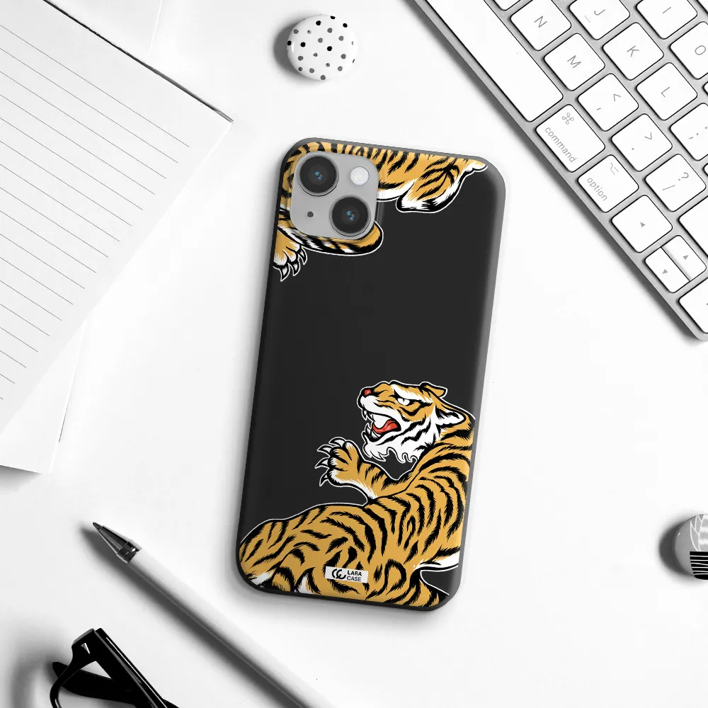 Chinese Tiger Apple iPhone 14 Silicone black Case